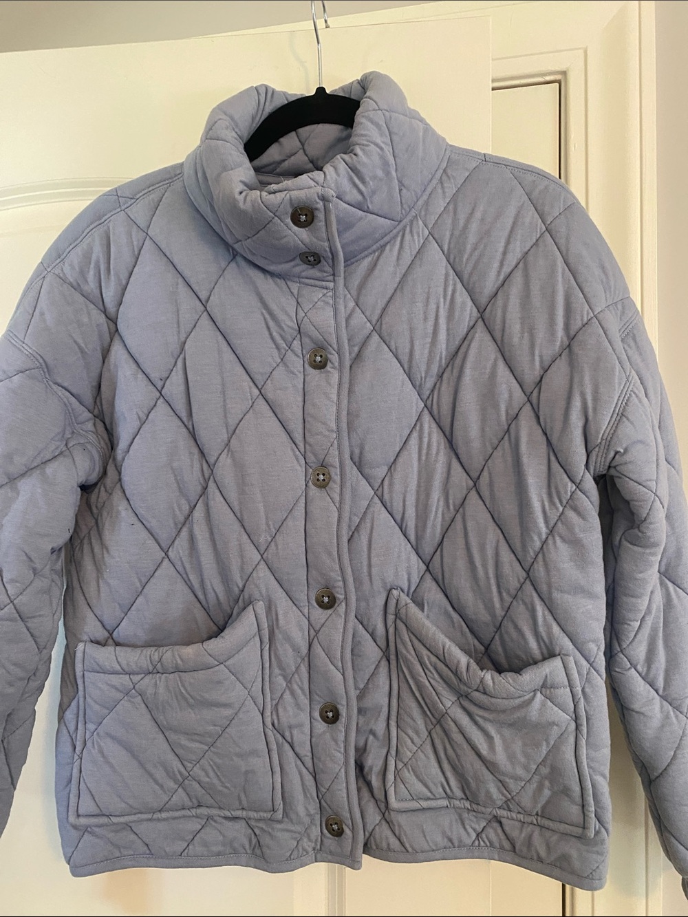 wild fable Light Blue Quilted Button-Front Puffer Jacket